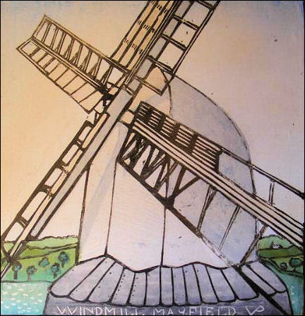 Painting of Argos Hill windmill